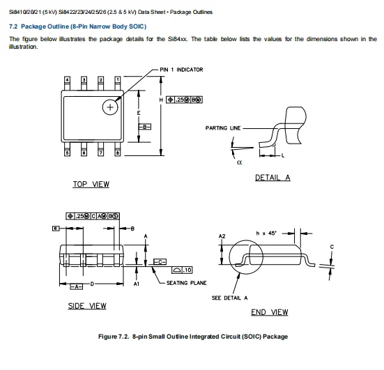 SI8422AB-D-IS Low-Power, Single and Dual-Channel Digital Isolators Si8410/20/21 (5 kV) Si8422/23/24/25/26 (2.5 & 5 kV)