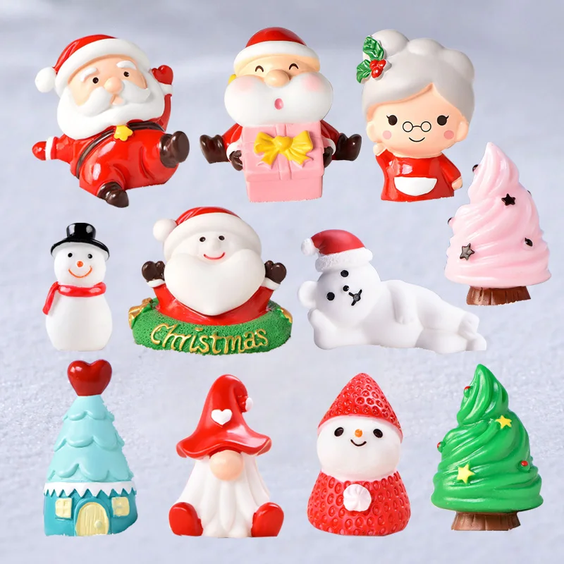 جديد عيد الميلاد سانتا كلوز شجرة الدب ثلج مصغرة تمثال منزل ديكور المنزل حديقة سيارة كعكة اكسسوارات الديكور الحديثة
