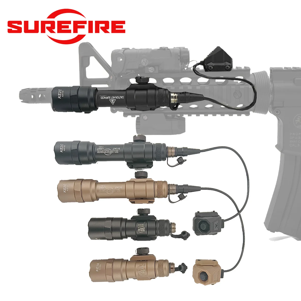 Фонарь SureFire M300 M600 для ружей AR15 M4 с дистанционным выключателем AXON SL, совместимый с 20-мм планкой, для охоты, тактических задач и страйкбола