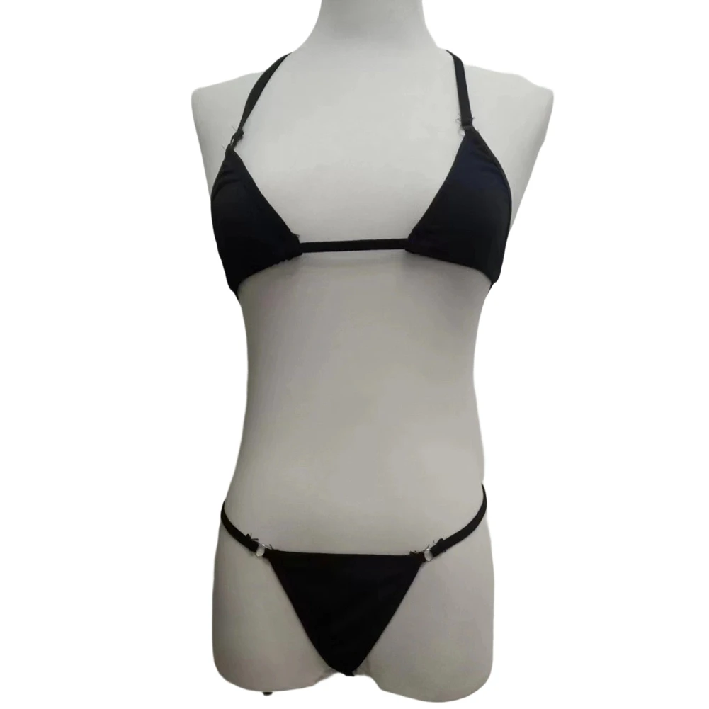2Pc Bikini Set for Women with Triangle Top and Cheeky Cut Thong Bottom Made for Swimming Sunbathing and Beach Resort Escapes