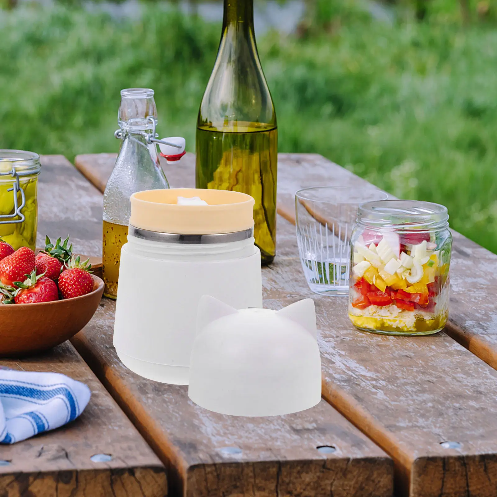 Hot Food Jar Portable Insulated Food Flask Leakproof Thermal Soup Cup Office Travel Lunch Container Spoon Included view 3
