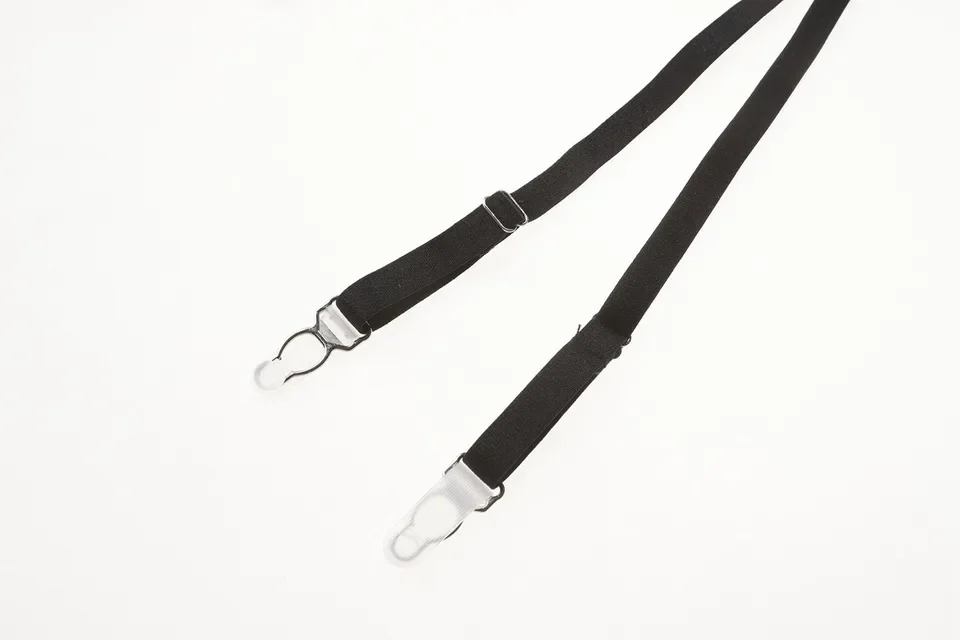 Sexy Solid Garter Strap Women's French Style Ultra-thin Embroidered Lace Suspender Bra with Clip on Stockings and Garter Straps view 6