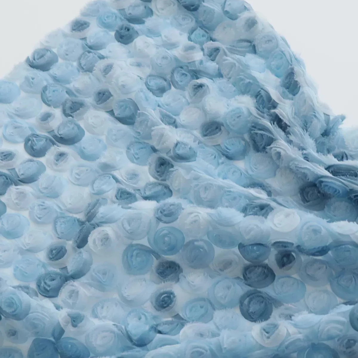 

1yard gradient lace sewing 3D Small Rose Plate Embroidery patchwork clothing fluffy skirt fabric for clothing