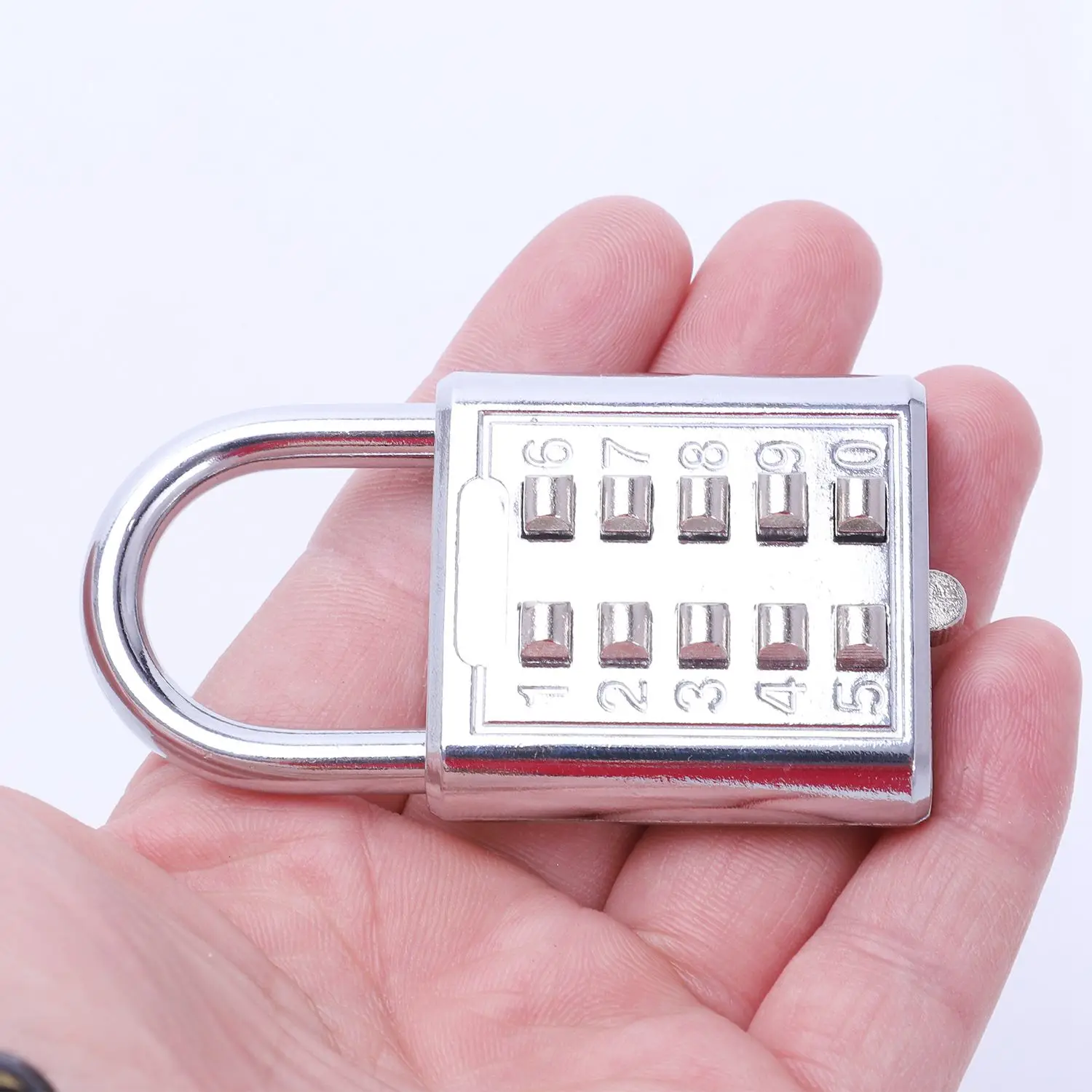 

A93Z Anti-Theft Button Combination Padlock Digit Push Password Lock Zinc Alloy Security Lock Suitcase Luggage Coded Lock Cupboar