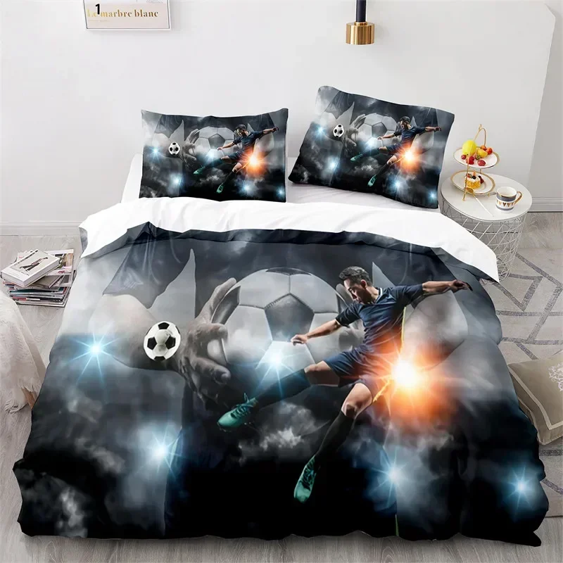 

3D Soccer Watercolor Football Comfortable Duvet Quilt Cover Pillowcase Bedding Set Children Bedroom Decoration Home Textile