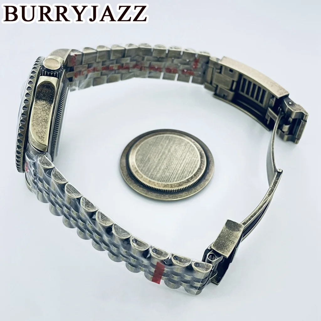 BURRYJAZZ 40mm subcaja NH35 NH36 NH34 NH38 NH70 NH72 ETA2824 PT5000 caja de reloj Retro cristal de zafiro bisel de cerámica