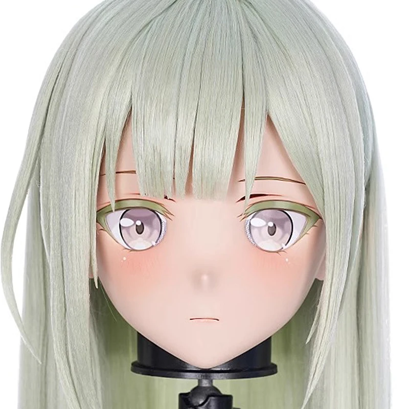 (MEO293) Customize Handmade Full Head Lockable Crossdress Male to Female Japanese Cartoon Anime Game Character Kigurumi Mask