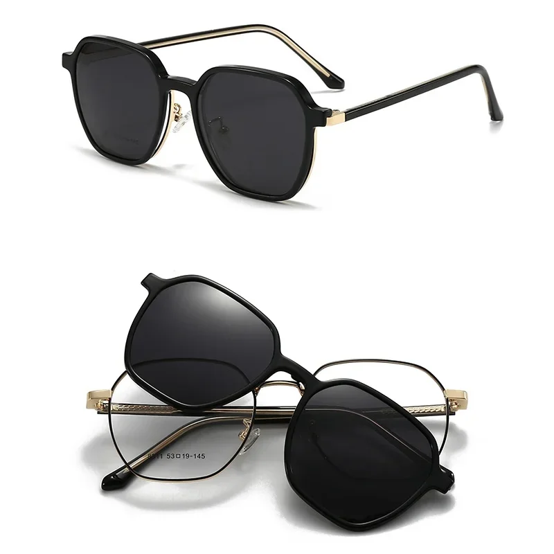 Magnetic High Appearance Level All-Match Myopia Glasses Frame Polarized Sunglasses Car Clip Type Dazzling Sunglasses