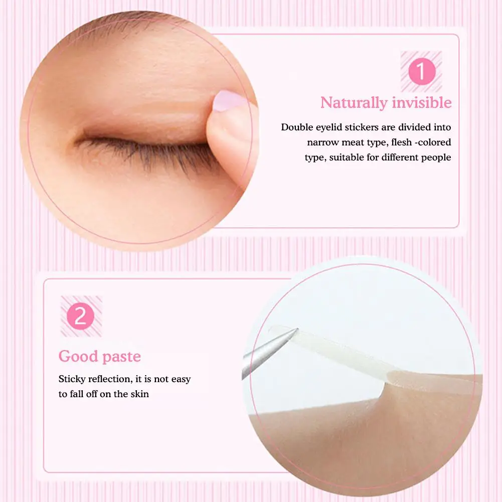 600Pcs/Box Big Eyelid Tape Sticker Double Fold Self Adhesive Eyelid Tape Stickers S/L Makeup Clear Beige Invisible Tool