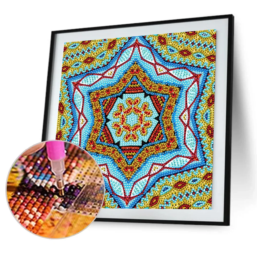 Mandala 5D DIY Diamond Painting Kit Full Special Shape Crystal Drill Rhinestone Wall Art Crafts Mosaic Picture Home Decoration