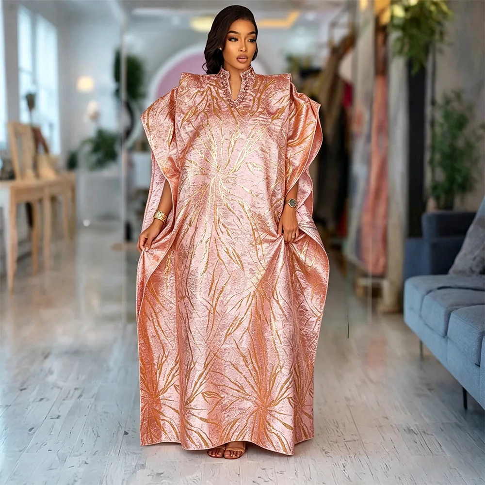 African Dresses for Women Traditional Africa Clothing Dashiki Ankara Bazin Luxury Embroidery Gown Muslim Kaftan Maxi Long Dress