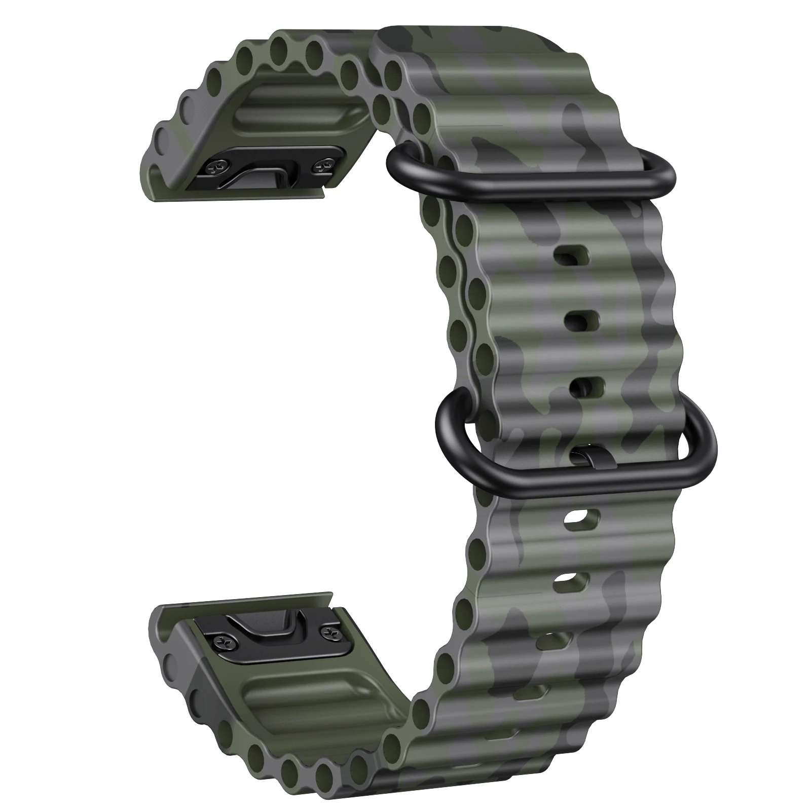 22/26mm for Garmin Fenix 6 Pro fenix5x 7plus silicone strap Forerunner 965, S62 Camo pattern strap