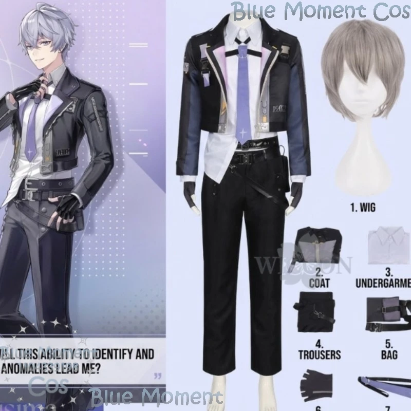 

Esper Zero Man Handsome DK Dark Gray Coat Tie Fashion Wigs Halloween Christmas Cosplay Neverness To Everness Comic Con Festival