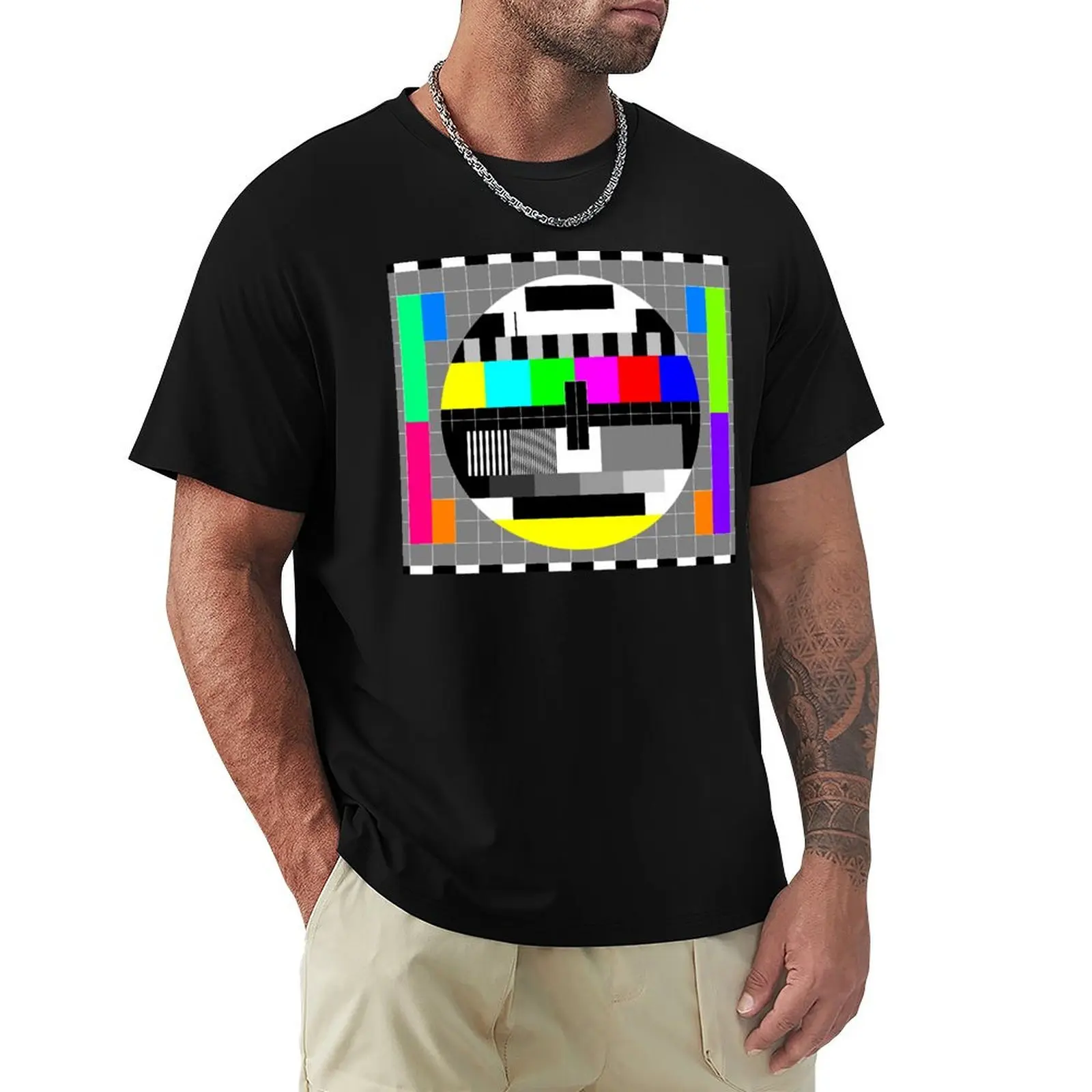 

PAL TV Test Card T-Shirt Basic Regular Fit Casual T-Shirt