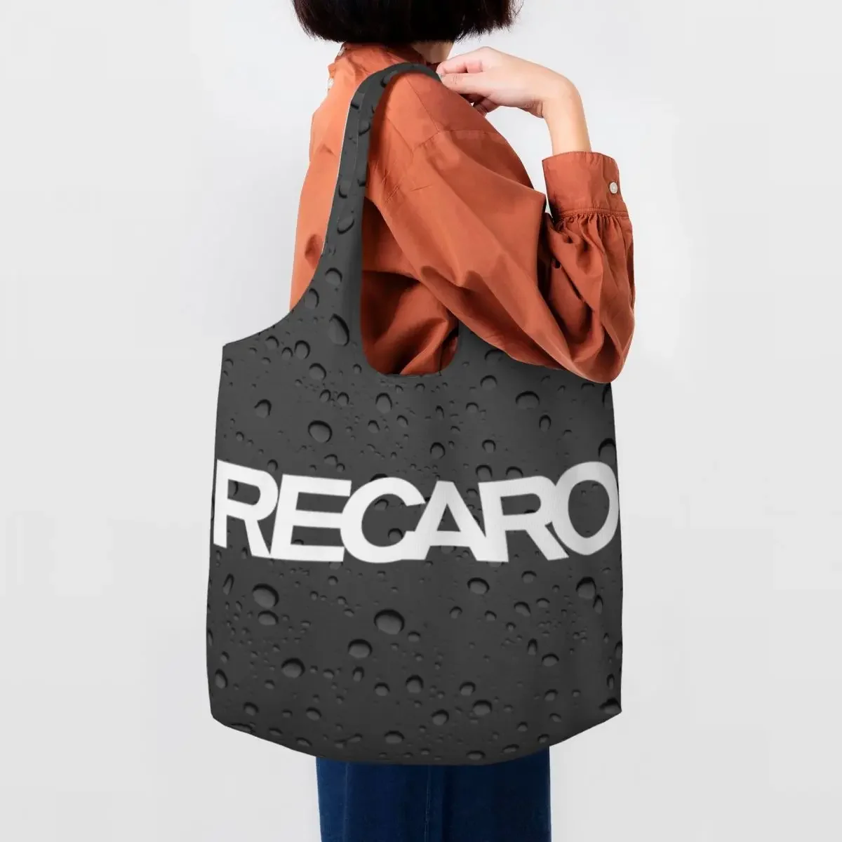 Funny Recaros Logo Shopping Tote Bag Recycling Canvas Grocery Shoulder Shopper Bags Photography Handbags