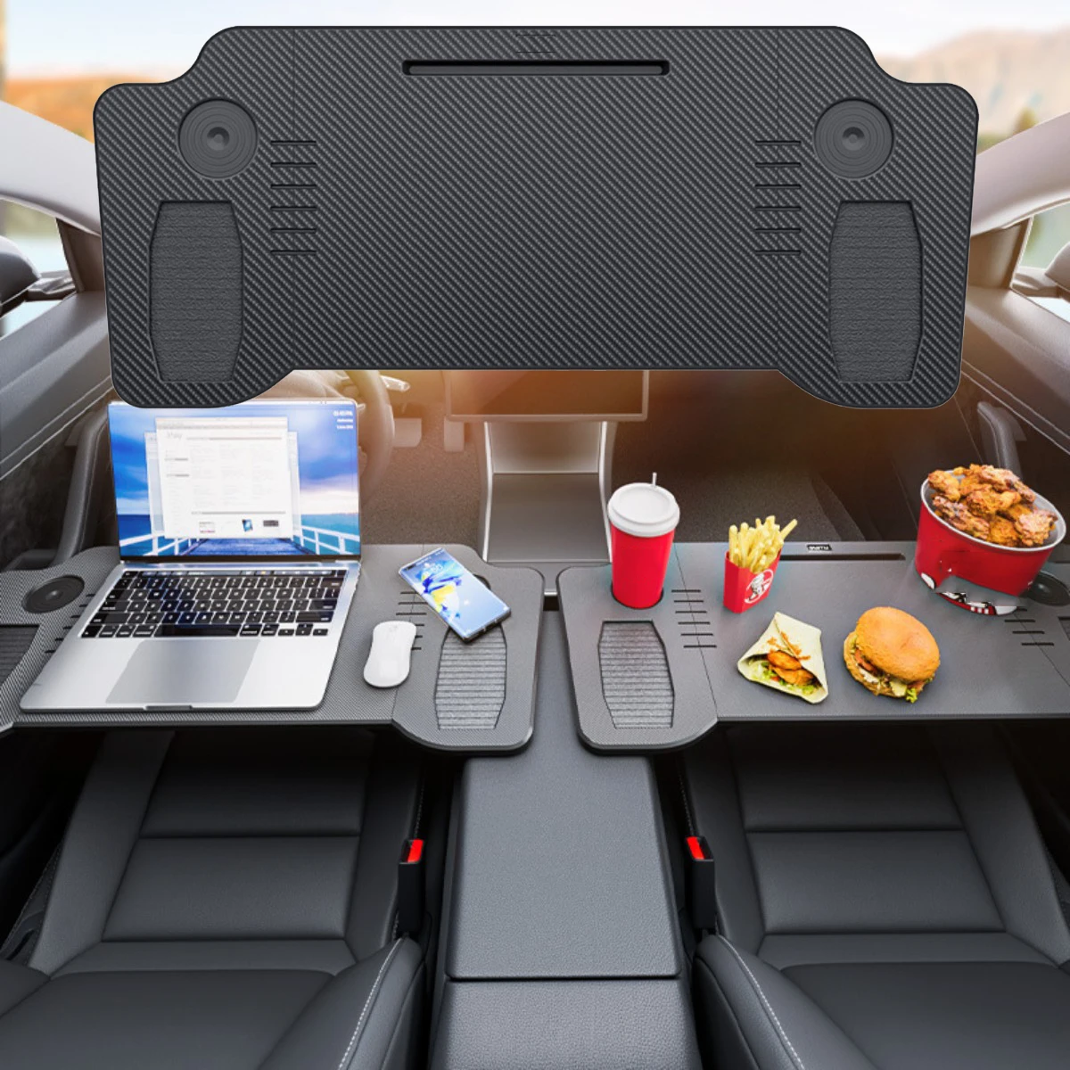 Car Table Desk For Tesla Model Y Model 3 Car Steering Wheel Laptop Tray Food Desk Portable Office Table 2024 Tesla Accessories