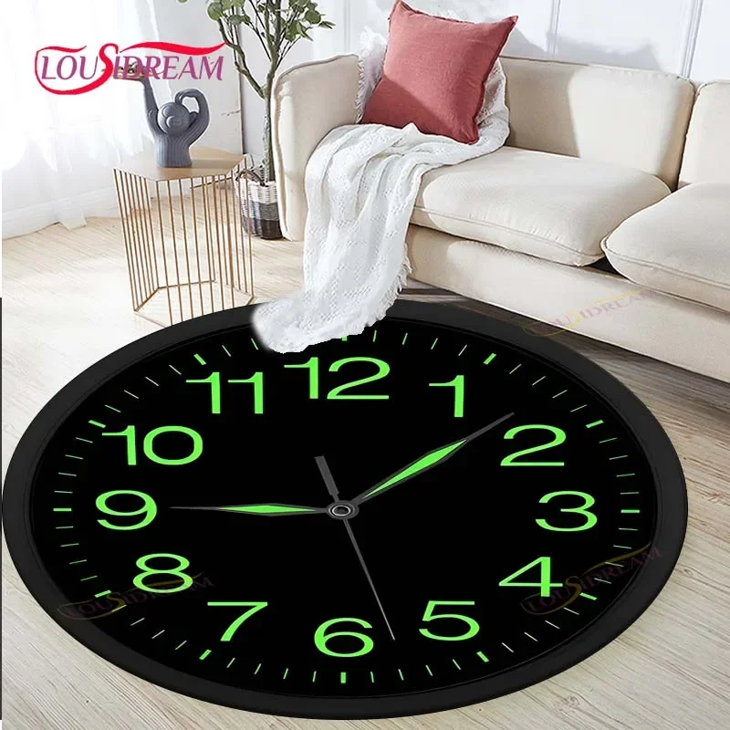 Fashion Clock Dial Round Mat Round Carpet Bathroom Mat Home Decor Living Room Kitchen Rug  Rugs for Bedroom Birthday Gift