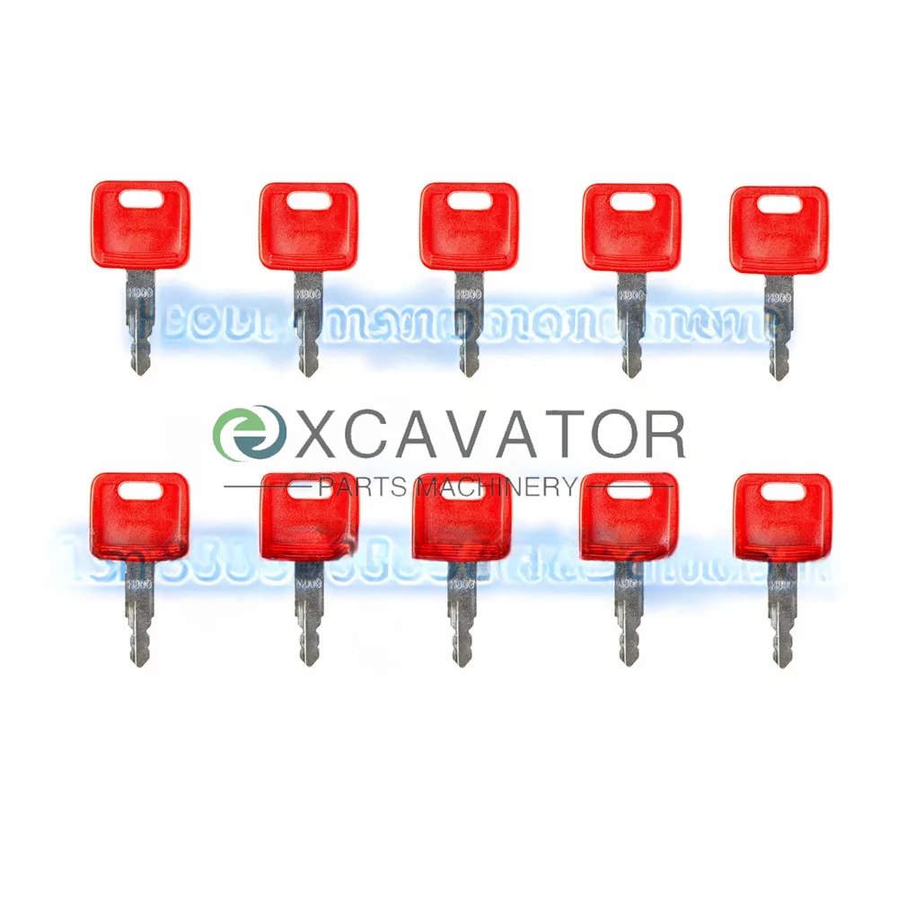 

10 Pcs H800 Excavator Ignition Starter Switch Key for John Deere Case Hitachi Holland AT194969 AT147803