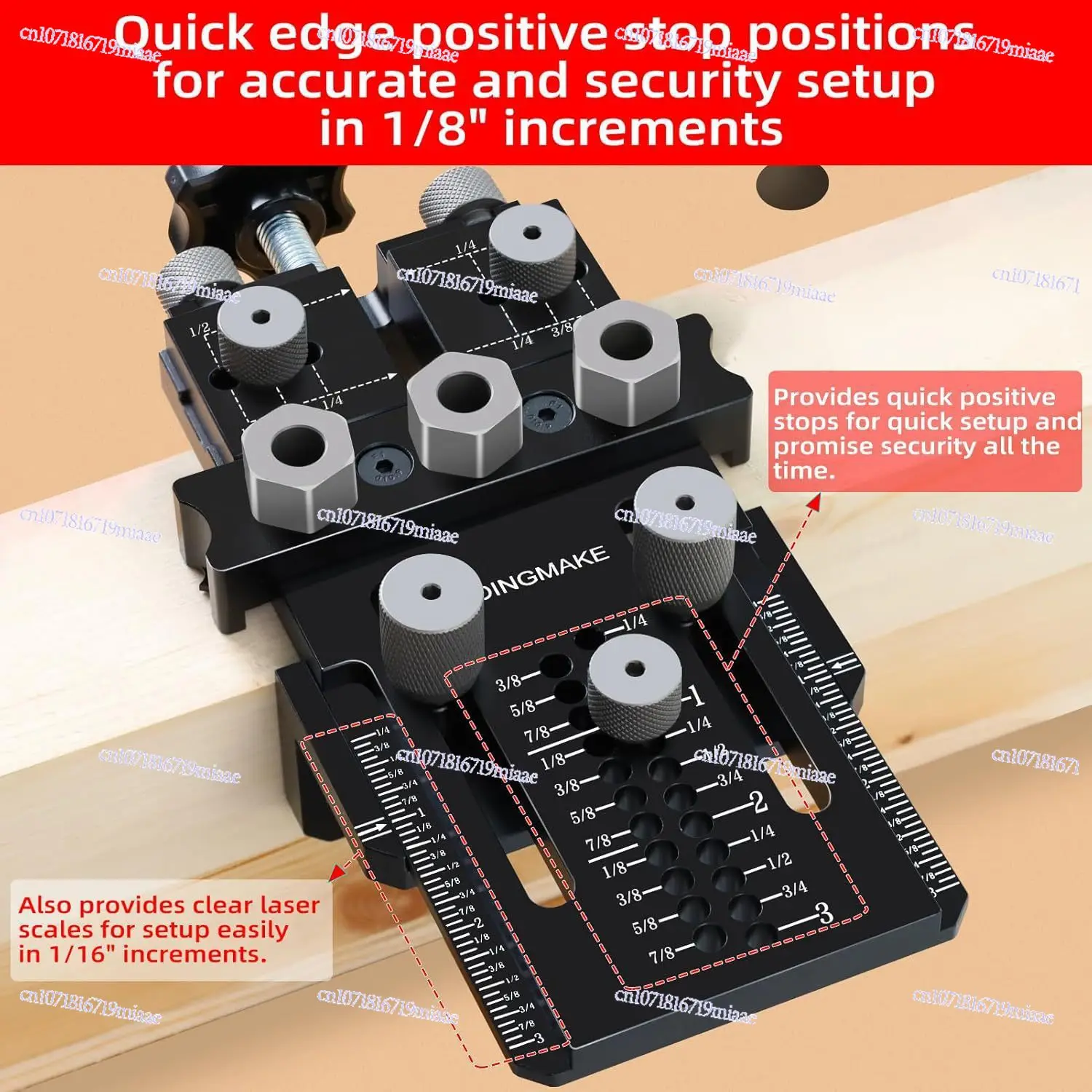 طقم مشبك دبوس مع محدد سريع ومشبك، ثقب دبوس قابل للتعديل