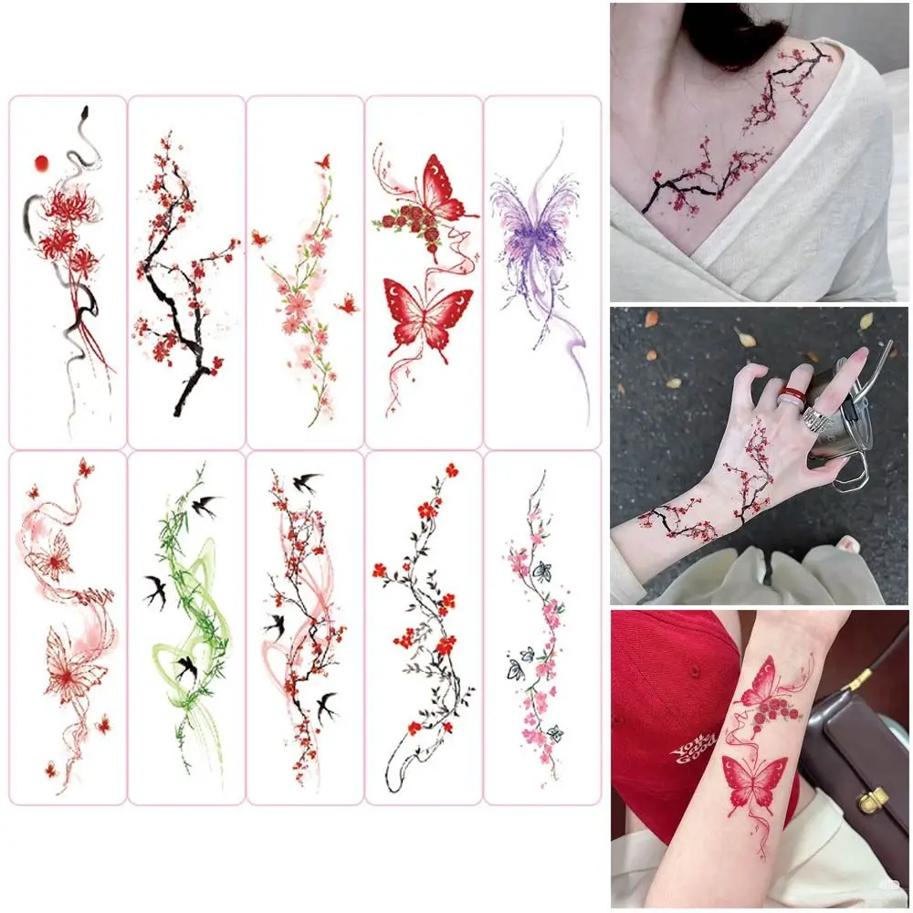 

20 Pcs New Flower Temporary Tattoos Glitter Arm Tattoo DIY Temporary Tattoo Sticker Women