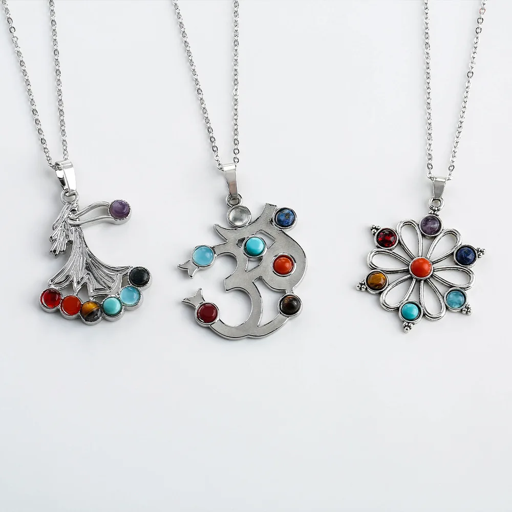 

New European and American fashion necklaces and pendants, trendy and hot-selling seven-color crystal diamond jewelry