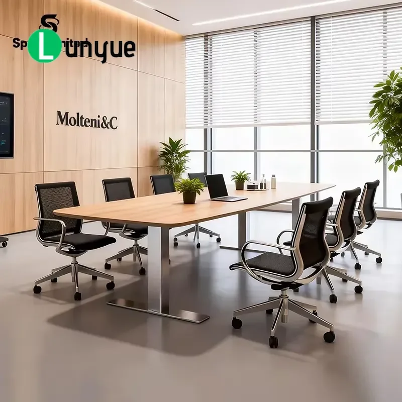 Light Luxury Solid Wood Conference Table Modular Desktop for Meeting Room Training Reception Office Furniture Durable Stylish