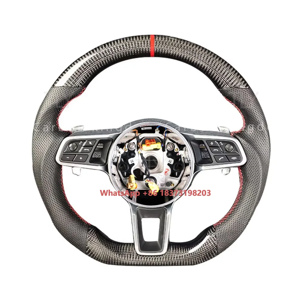 Para Porsche 911 971 996 987 997 volante de fibra de carbono genuino para volante Cayenne MACAN Panamera