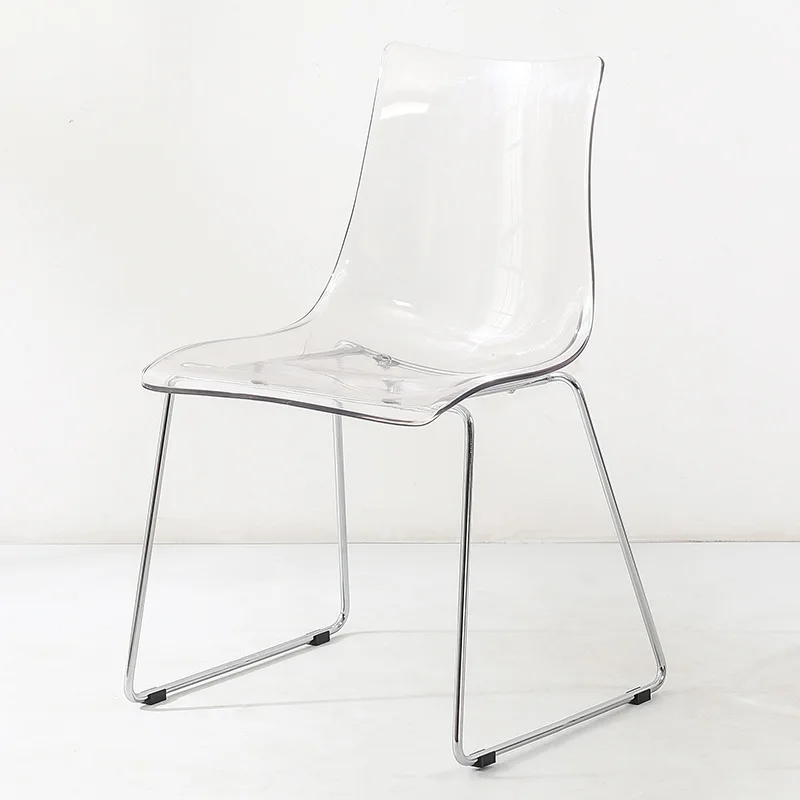 

Nordic transparent chair household comfortable acrylic backrest dining chair dressing stool