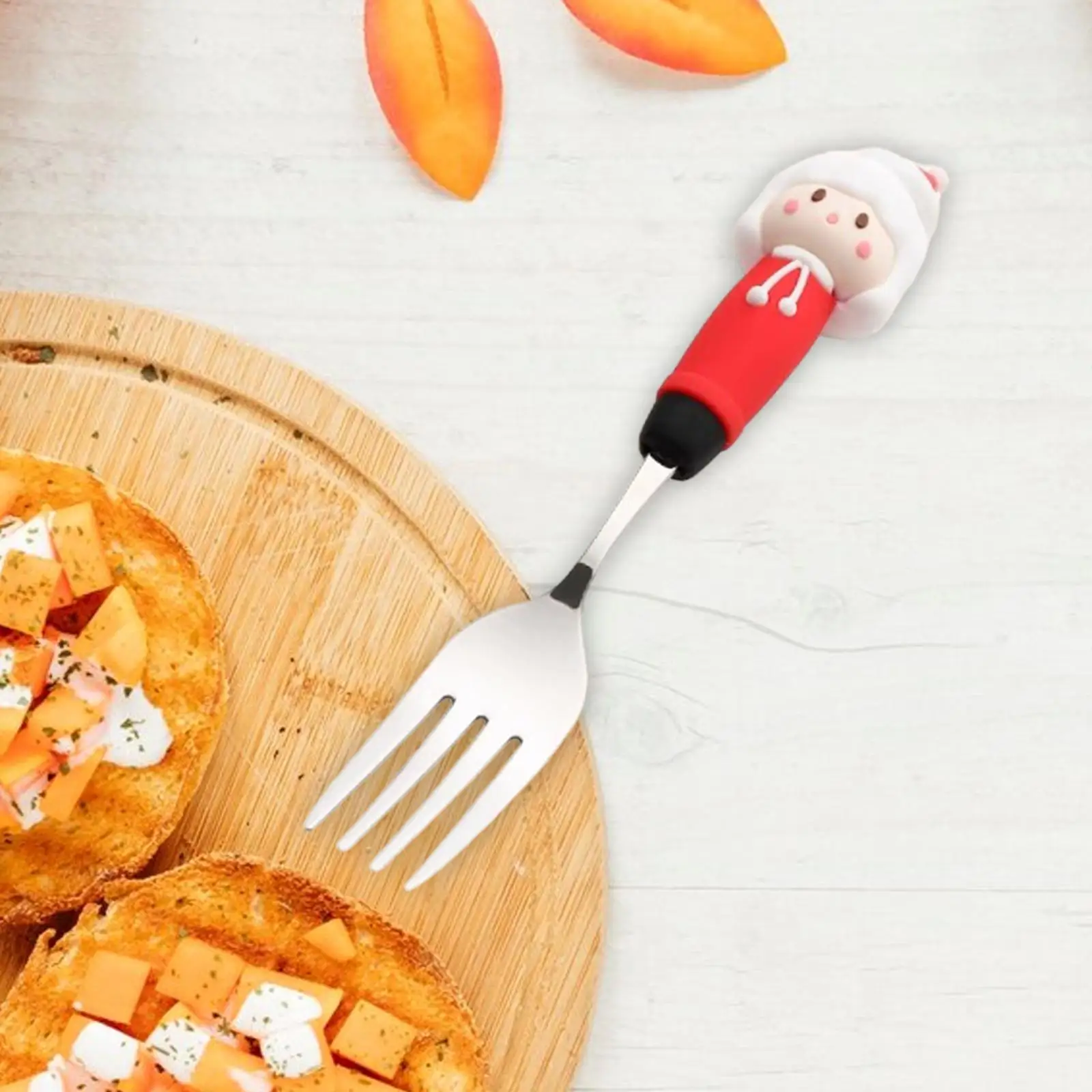 Kreatives Weihnachts-Tischbesteck aus Edelstahl, Luxuriöses Tafelbesteck, Vielseitige Gabel für Kuchen, Obst, Kaffee