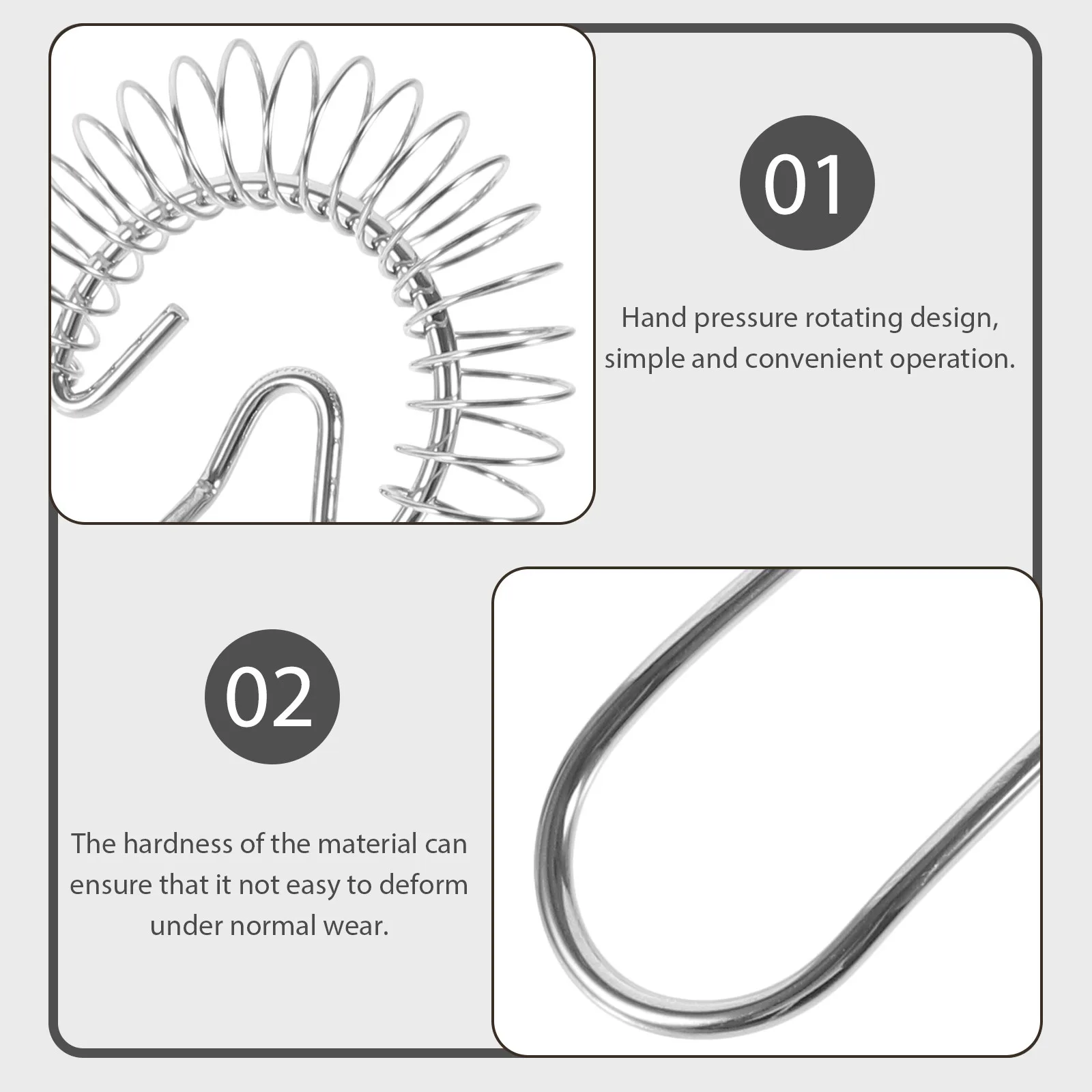 

1pc Manual Egg Whisk Stainless Steel Spring Coil Beater For Kitchen Baking Mixing Cream Milk Frother Cooking Tool