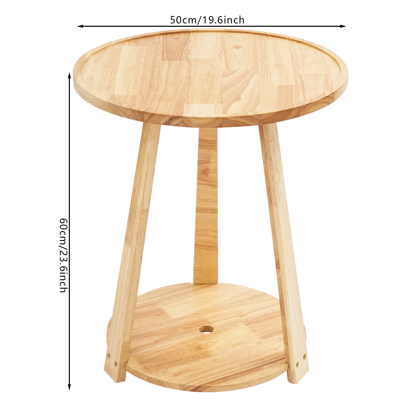 Muji Style Rubberwood Round Table Living Room Placement