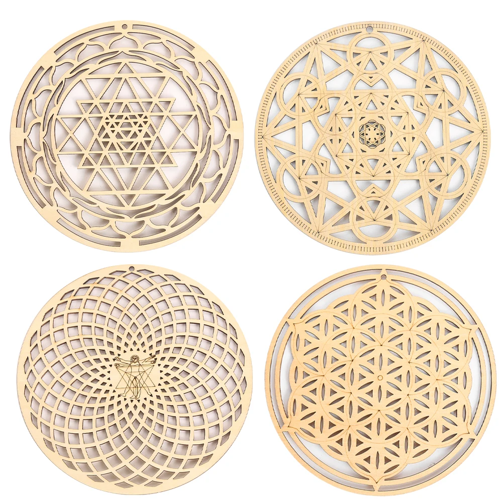 15mm DIY Wooden Divination Pendulum Board Star of David Flower of Life Yoga Energy Wall Pendant Metaphysical Altar Decoration