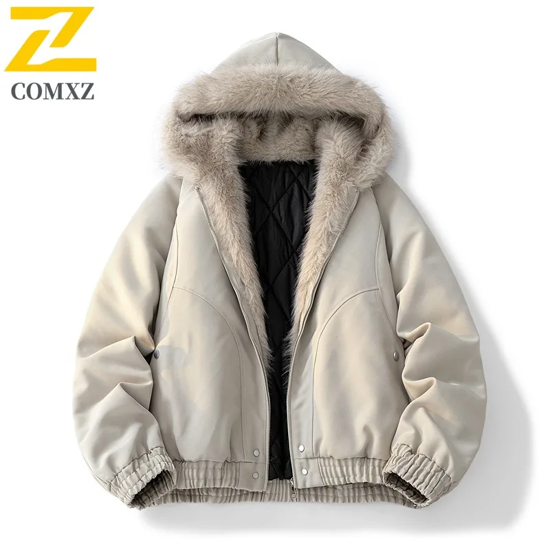

COMXZ High Quality Bread Jacket Windproof Cold Proof Camping Minimalist Padded Jacket Loose Outdoor Hooded Men Winter Padding