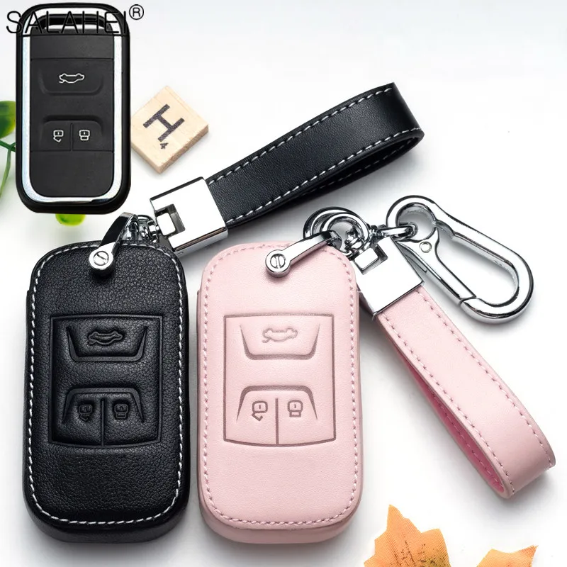 

Leather Car Smart Key Case Cover Bag Holder Shell For Chery Arrizo Tiggo 3 5X 4 8 Glx 7 2019 2020 2021 2022 Keychain Accessories