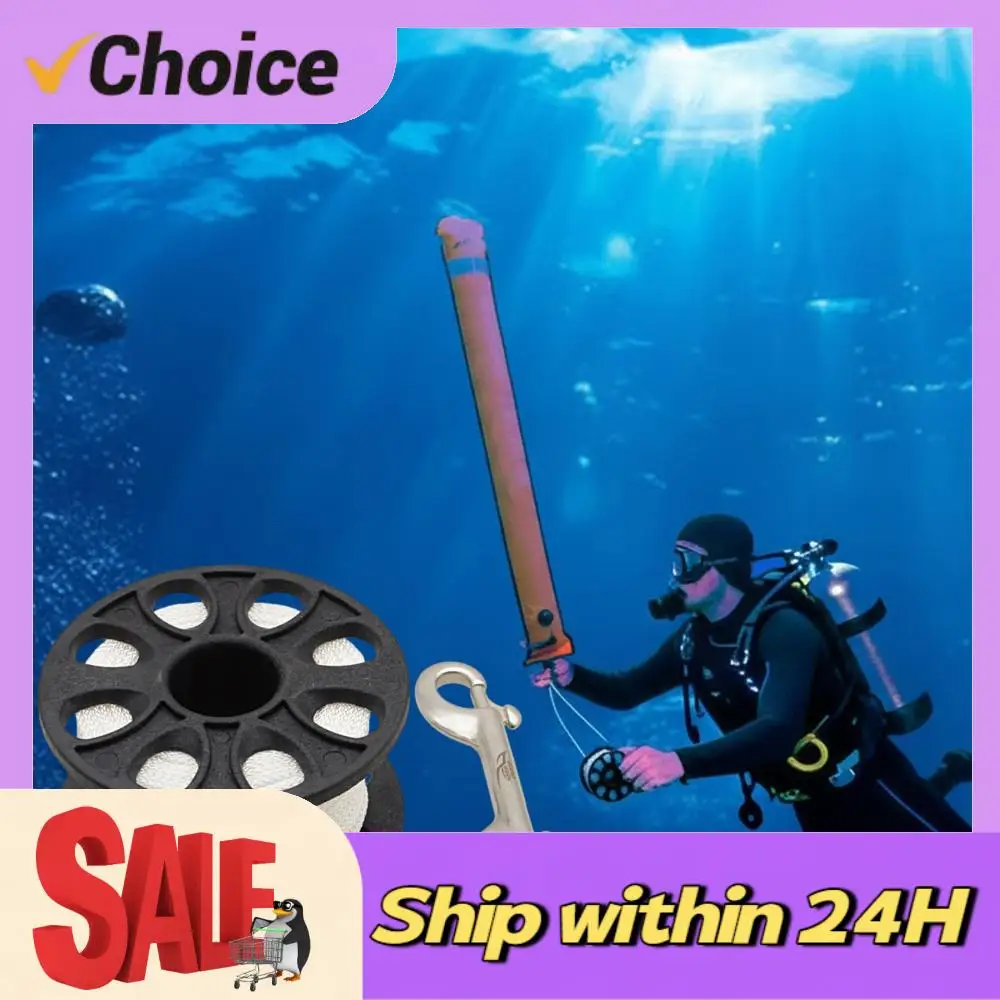 

Buoy Line Holder with Stainless Steel Hook Enhanced Diving Line Wheel Plastic Spool Finger Reel for SMB Equipment Cave Dive