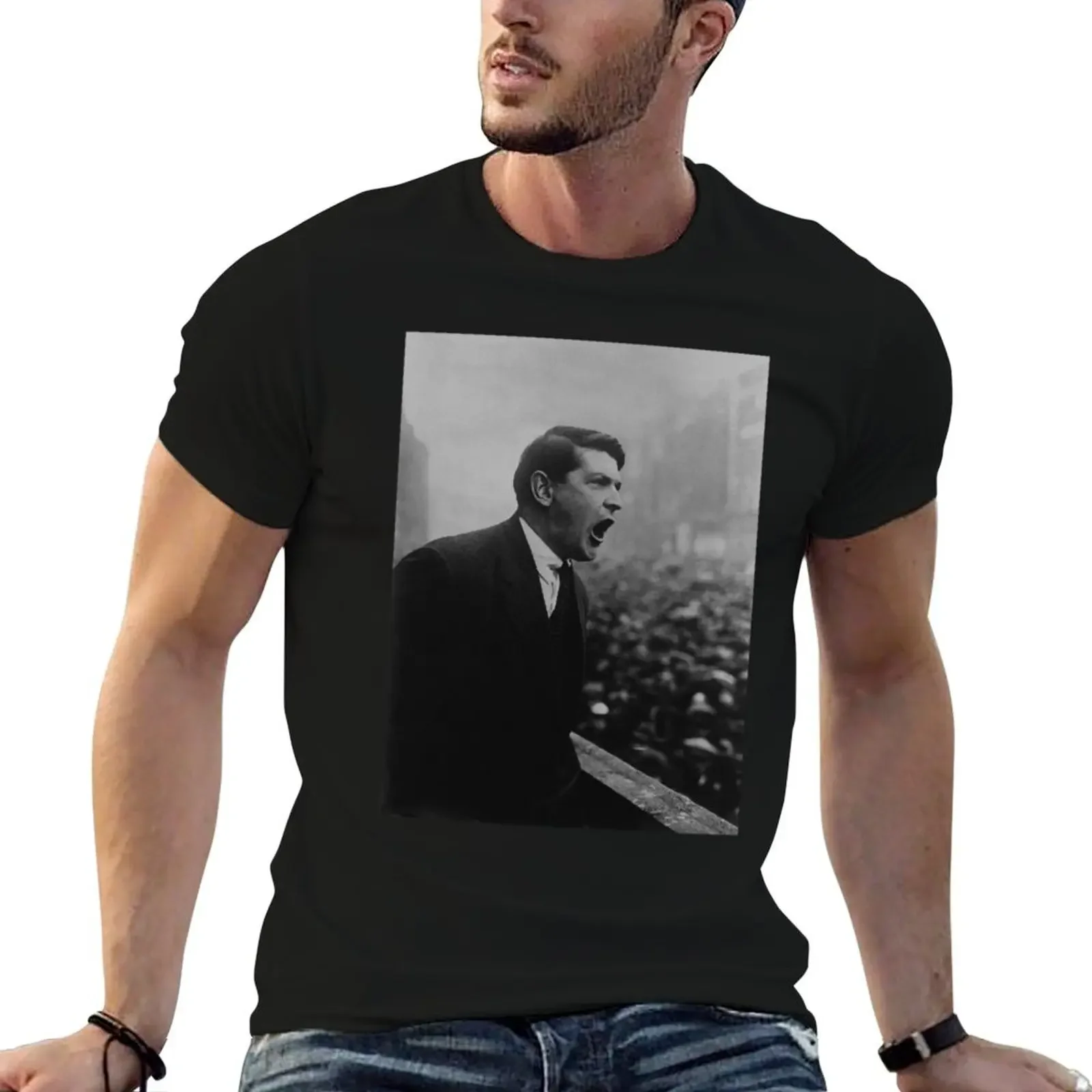 Michael Collins Speaking To A Dublin Crowd - 1922 T-Shirt oversizeds rapper graphic tees Men's t-shirts