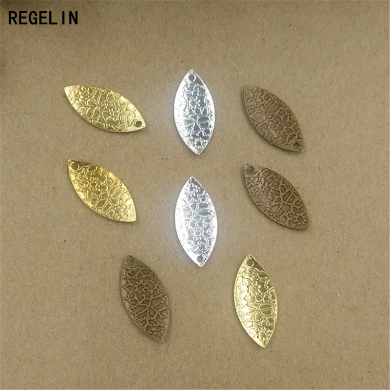 REGELIN Vintage Leaf Charms Silver Color Leaves Jewelry Findings 20pcs 13x19mm DIY Necklace Bracelet Making Craft Accessories