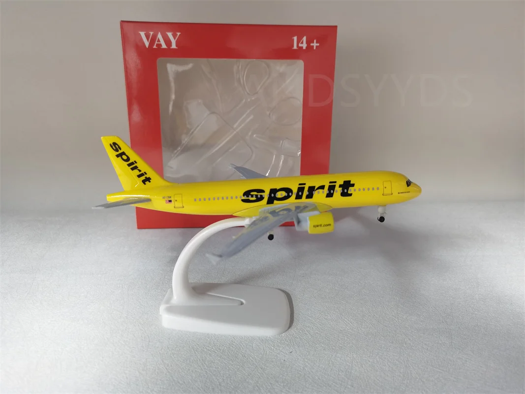 

NEW 20cm Alloy Metal USA Air Spirit Airlines Airbus A320 Diecast Airplane Model Plane Aircraft for Collections Gift Display