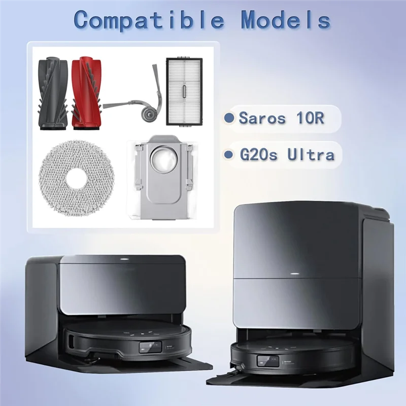 WHYY-vervangende accessoireset Forroborock Saros 10R, G20s Ultra robotstofzuiger Hoofdzijborstel HEPA-filters Mopzakken