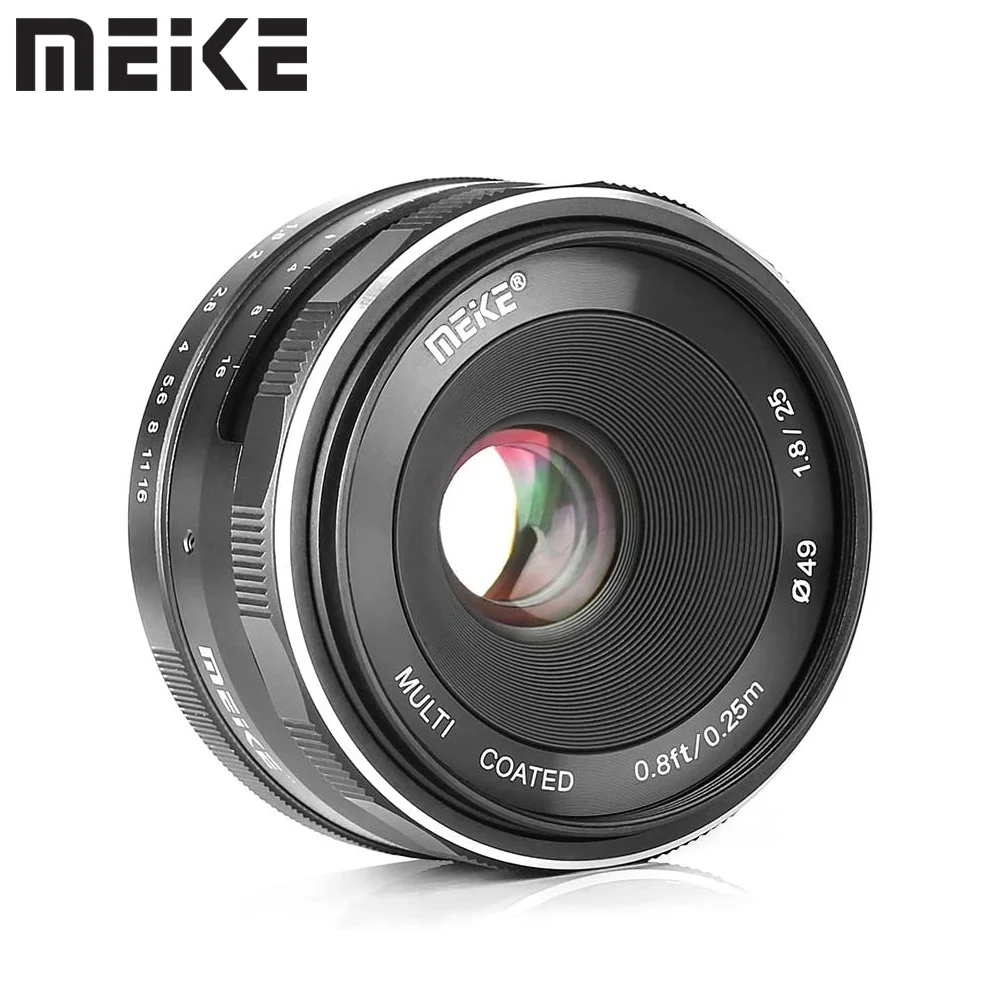 Meike 25mm F1.8 Wide Angle Manual Prime Lens APS-C for Olympus Panasonic MFT M4/3 E-PL6 E-M1 II E-M5 E-M10 IV GH4 GH5 BMPCC 4K