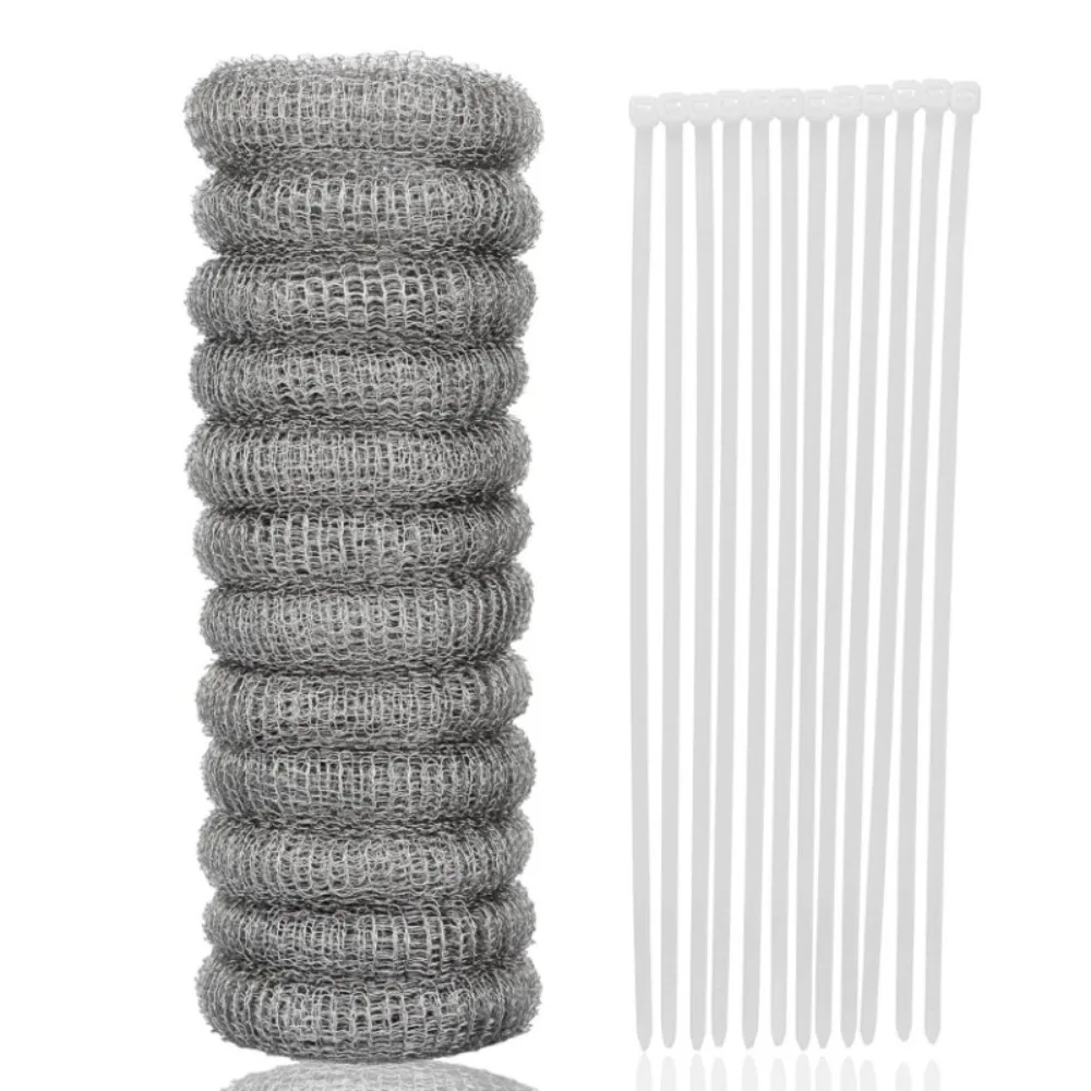 

12Pcs/Set Stainless Steel Drain Hose Lint Traps Mesh with Cable Ties Washer Hose Lint Trap Easy Installation Multifunctional
