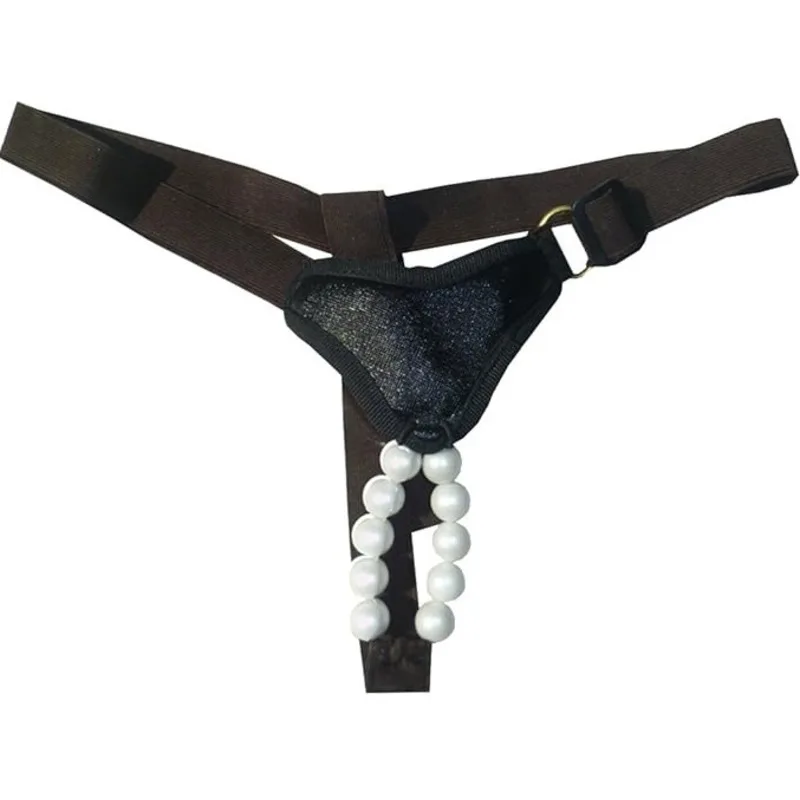 

Toughage Stimulating Beads Crotchless Peephole G-string Beaded Panties Thong Sexy Lingerie For Women Massage Adult Product