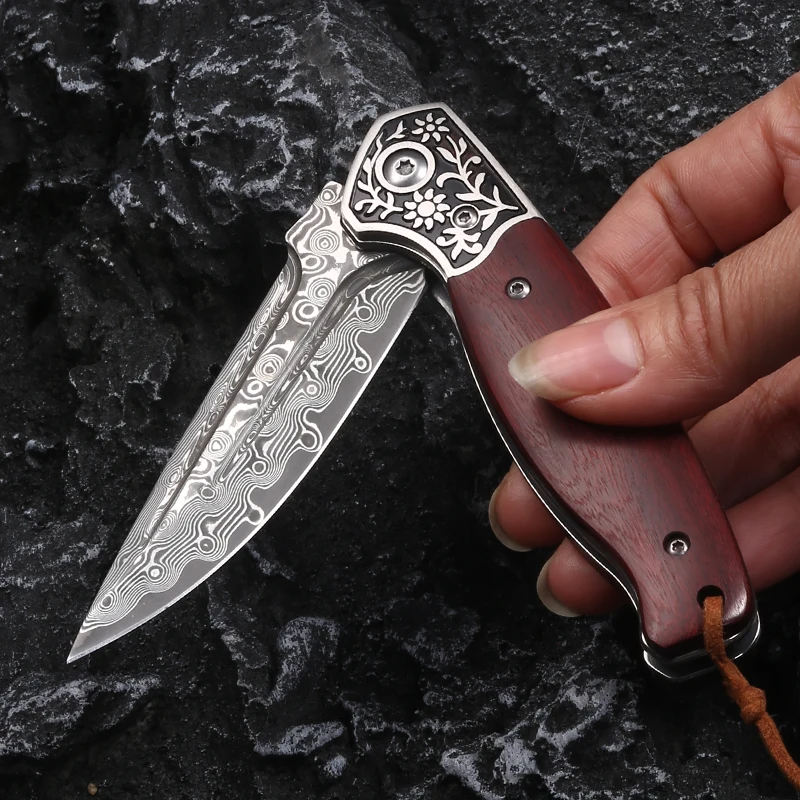 VG10 Damascus Folding Knife Tactical Military Outdoor Camping Survival Hunting EDC Self Defense