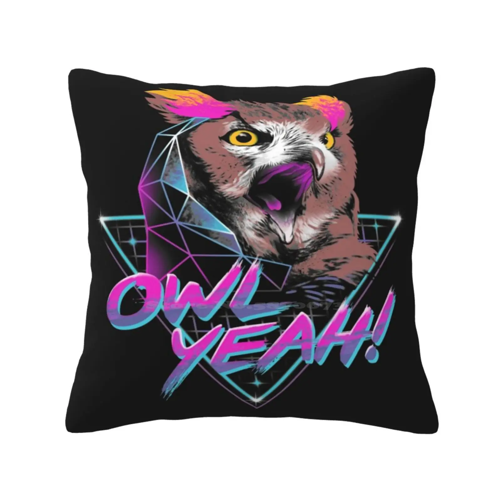 

Owl Yeah! Pillowslip Pillowcase Owls Nocturnal Rad Neon Synthwave Cool 80S Animals