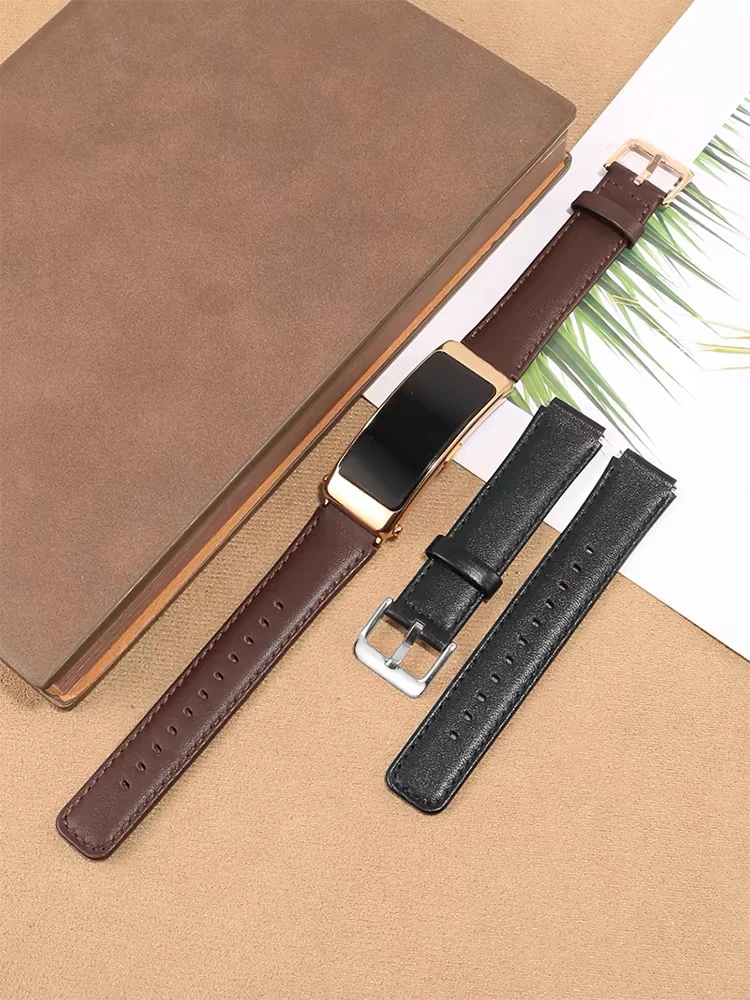 Pulseira de couro esportiva inteligente de liberação rápida de 16 mm compatível com pulseira Huawei Band B7/B6/B3/B8