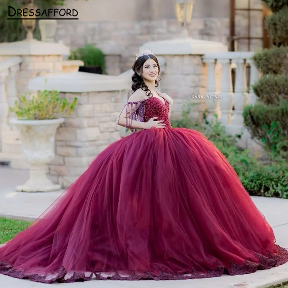 Vestido de baile de quinceañera para niña, Vestido largo de princesa con borla, 15 y 16 años, regalo Formal para fiesta de cumpleaños, 2023