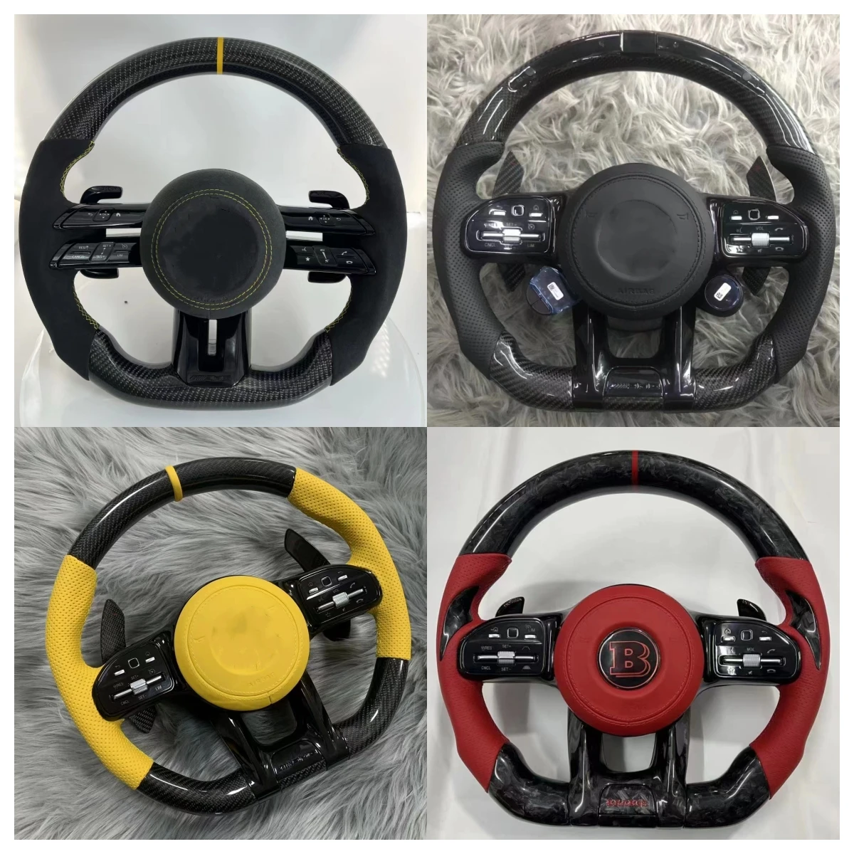 

Upgrade Carbon Fiber Steering Wheel Assembly For Mercedes Benz AMG S Class W221 W222 Interior Accessorie Shift Paddle Button