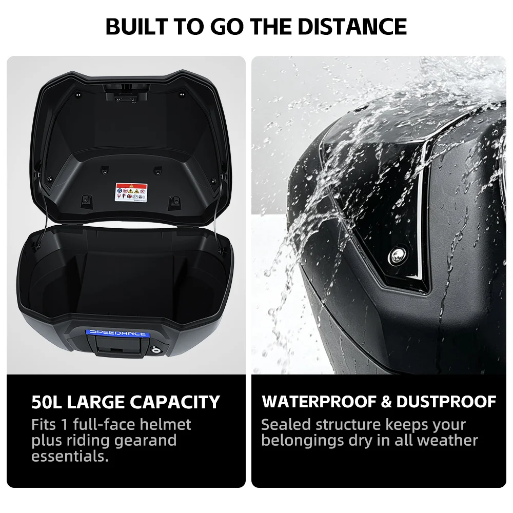 50L Rear Trunk for Honda ADV350, OEM Mounting Points, Quick Detach Design, Waterproof Helmet Storage Luggage Box