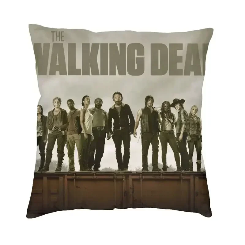 Nordic Style The Walking Dead Cushion Covers 45x45cm Soft Horror Zombie TV Show Pillow for Sofa Square Pillowcase Decoration