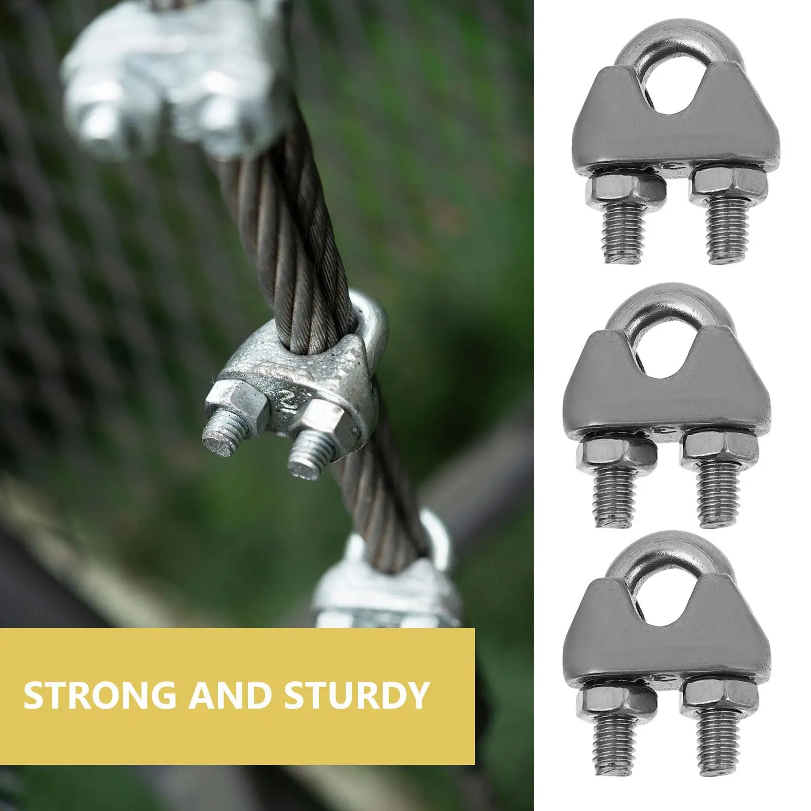 10 Pcs Rope Clips Stainless Steel 304 Rope Clips type Clamps for Fixing Cable Accessories Railing Hardware